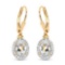 14K Yellow Gold Plated 1.70 Carat Genuine Aquamarine and White Topaz .925 Sterling Silver Earrings