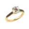 10K Yellow Gold White Topaz and Black Diamond Solitaire Engagement Ring APPORX 1.80 CTW
