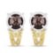 3.75 Carat Genuine Smoky Quartz Yellow Diamond and White Diamond .925 Sterling Silver Earrings