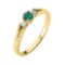 10K Yellow Gold Diamond with Emerald Proposal and Birthstone Ring APPROX .20 CTW