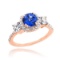 10K Rose Gold Sapphire Diamond Engagement Ring APPROX 1.81 CTW