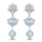 9.23 Carat Genuine Blue Topaz and White Topaz .925 Sterling Silver Earrings