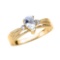 10K Yellow Gold Aquamarine and Diamond Ladies Ring APPROX .37 CTW