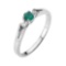 10K Beautiful White Gold Diamond with Emerald Proposal and Birthstone Ring APPROX .23 CTW