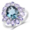 5.41 Carat Genuine London Blue Topaz and Tanzanite .925 Sterling Silver Ring