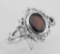 Classic Antique Style Genuine Garnet Ring - Sterling Silver