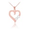 10K Two-Tone Rose Gold Infinity Heart Diamond Pendant Necklace APPROX .015 CTW (SI1-2, G-H)