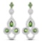 2.28 Carat Genuine Chrome Diopside and White Topaz .925 Sterling Silver Earrings