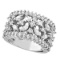 Marquise and Round Diamond Flower Ring in 18K White Gold (2.34 ctw)