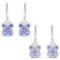 2.08 Carat Genuine Tanzanite .925 Sterling Silver Earrings