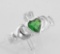 Irish Claddagh Ring w/ Green CZ Gemstone - Sterling Silver