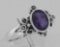 Cute Victorian Style 3/4 Carat Amethyst and Marcasite Ring - Sterling Silver