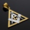 10K Two-Tone Gold Triangle Freemason Diamond Masonic Pendant