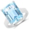 15.53 Carat Genuine Blue Topaz .925 Sterling Silver Ring