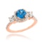 10K Rose Gold Topaz Diamond Engagement Ring APPROX 1.82 CTW