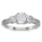 Certified 14k White Gold Oval White Topaz And Diamond Ring 0.49 CTW
