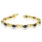 Oval Sapphire and Diamond XOXO Link Bracelet 14k Yellow Gold (7.00ctw)