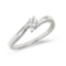 Certified 10K White Gold Diamond Cluster Ring 0.06 CTW