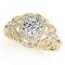 CERTIFIED 18K YELLOW GOLD .91 CT G-H/VS-SI1 DIAMOND HALO ENGAGEMENT RING