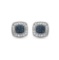0.29 Carat Genuine Blue Diamond & White Diamond .925 Streling Silver Earrings