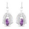 2.20 Carat Genuine Amethyst and White Topaz .925 Sterling Silver Earrings