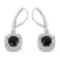2.44 Carat Genuine Black Spinel and White Topaz .925 Sterling Silver Earrings