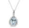 Pear Shaped Aquamarine Pendant Necklace 14k White Gold (0.60ct)