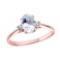 10K Rose Gold Oval Aquamarine and Diamond Engagement Proposal Ring APPROX .65 CTW