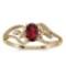 Certified 10k Yellow Gold Oval Garnet And Diamond Ring 0.48 CTW