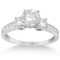 Three-Stone Princess Cut Diamond Engagement Ring 14k White Gold (1.24ct)