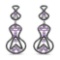 5.30 Carat Genuine Amethyst and Black Spinel .925 Sterling Silver Earrings