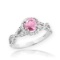 10K White Gold Pink Topaz Infinity Ring with Diamonds APPROX 1.60 CTW