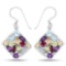 6.26 Carat Genuine Multi Stones .925 Sterling Silver Earrings