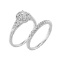 10K White Gold Diamond Halo Wedding Engagement Ring Set APPROX .41 CTW (I1-I2)