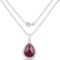 18.46 Carat Dyed Ruby and White Topaz .925 Sterling Silver Pendant