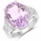 8.98 Carat Genuine Amethyst and White Topaz .925 Sterling Silver Ring