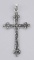 Antique Style Cross Pendant - Classic Wandering Vine Pattern Sterling Silver