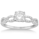 Twisted Infinity Diamond Engagement Ring Setting 18K White Gold (1.46ct)
