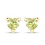 0.50 Carat Genuine Peridot 10K Yellow Gold Earrings