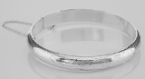 Classic Engraved Sterling Silver Bangle - 9 mm - 2 3/8 inch Diameter