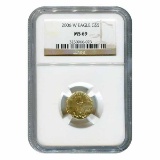 Certified Burnished American $5 Gold Eagle 2006-W MS69 NGC