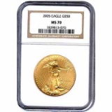 Certified American $50 Gold Eagle 2005 MS70 NGC