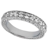 Antique Style Pave Set Wedding Ring Anniversary Band Platinum (1.00ct)