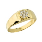 10K Gold Diamond Wedding Men's Ring APPROX .18 CTW