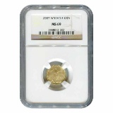 Certified Burnished American $5 Gold Eagle 2007-W MS69 NGC