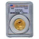 Certified American $25 Gold Eagle 2005 MS70 PCGS