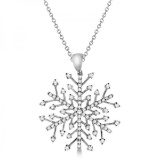 Diamond Snowflake Pendant Necklace in 14K White Gold (0.30ct)