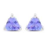 0.86 Carat Genuine Tanzanite .925 Sterling Silver Earrings