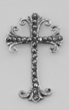 Antique Style Marcasite Cross Pendant - Sterling Silver