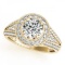 CERTIFIED 18K YELLOW GOLD 1.09 CT G-H/VS-SI1 DIAMOND HALO ENGAGEMENT RING